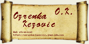 Ozrenka Kezović vizit kartica